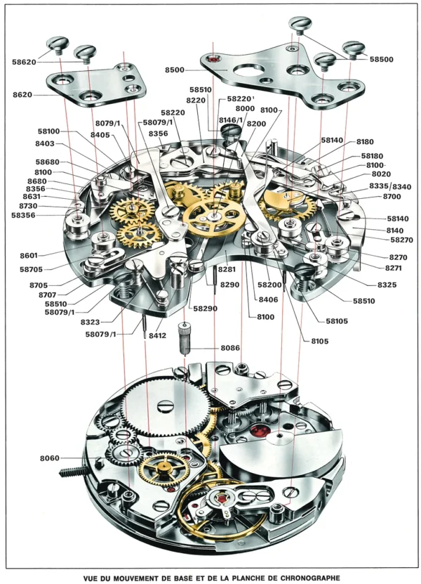 BREITLING HEUER HAMILTON VALJOUX CAL 11 12 7740 CHRONOGRAPH WATCH PARTS - 8270 SPRING - Image 2