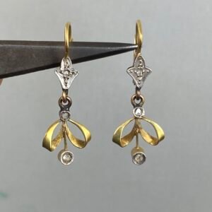 ANTIQUE 18K GOLD AND DIAMONDS EARRINGS