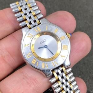 MUST DE CARTIER 21 Silver Dial Stainless Steel & Gold PLATED 31MM QUARTZ