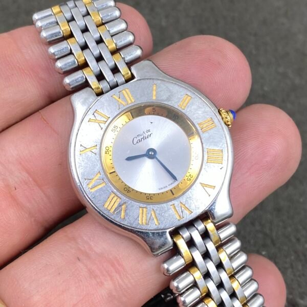 MUST DE CARTIER 21 Silver Dial Stainless Steel & Gold PLATED 31MM QUARTZ
