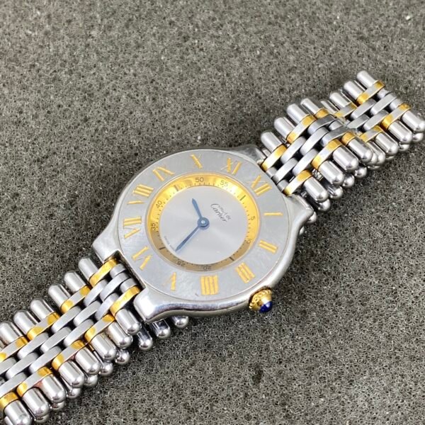 MUST DE CARTIER 21 Silver Dial Stainless Steel & Gold PLATED 31MM QUARTZ - Image 3