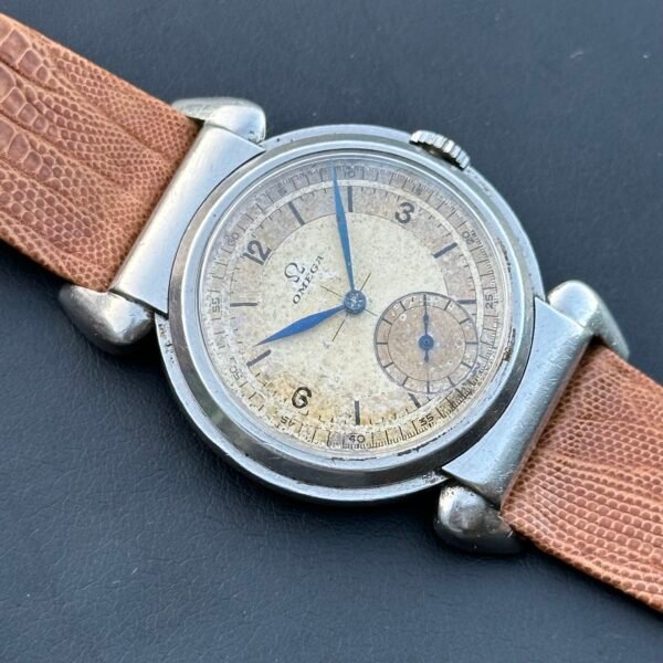 Rare Oversize Omega “Scarab” Hooded Lugs circa 1938 sector dial - Image 5