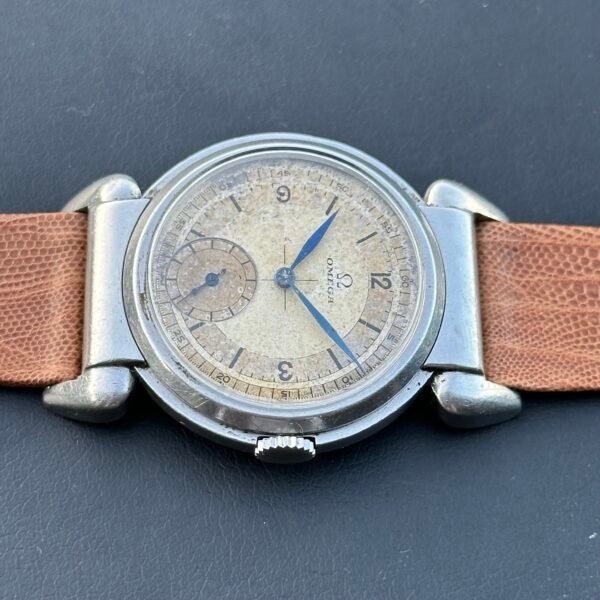 Rare Oversize Omega “Scarab” Hooded Lugs circa 1938 sector dial - Image 6