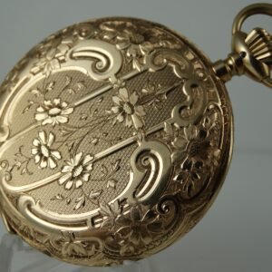 MINT CONDITION IWC INTERNATIONAL WATCH Co. HUNTER POCKET WATCH SOLID GOLD 18K CASE