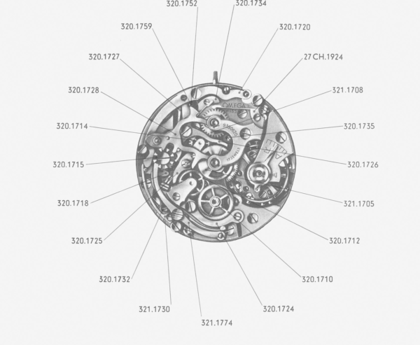 OMEGA 320 321 CHRONOGRAPH WATCH PARTS - OMEGA SPEEDMASTER SEAMASTER CHRONOGRAPHS