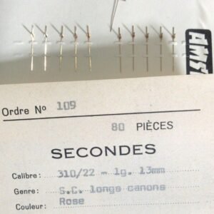 10x NOS CHRONOGRAPH WATCH CENTRAL SECOND HAND LONG TUBE CANON ROSE TONE REPLACE