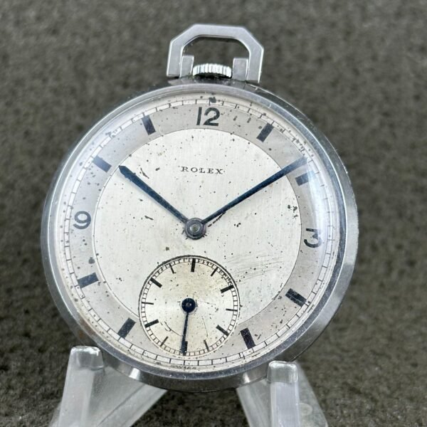 ANTIQUE SS ROLEX ART DECO POCKET WATCH HIGH GRADE MOVEMENT