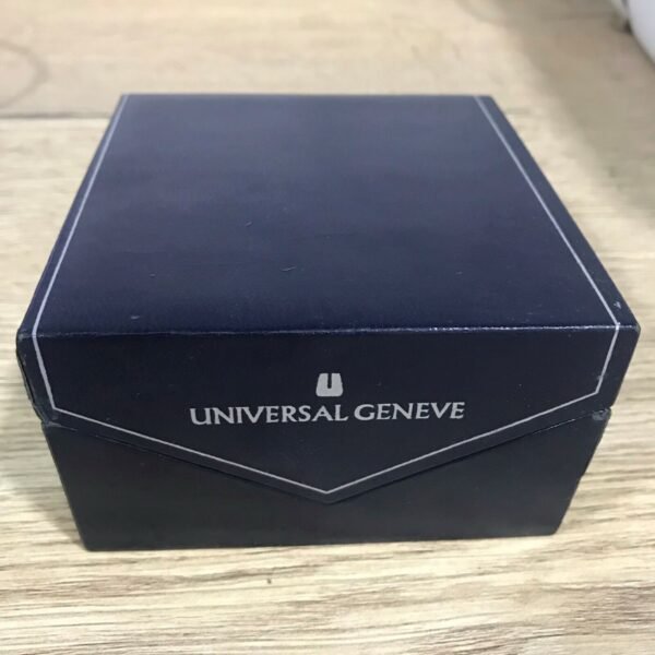 VINTAGE UNIVERSAL GENEVE CHRONOGRAPH POLEROUTER BOX OPEN PAPERS FROM 1968