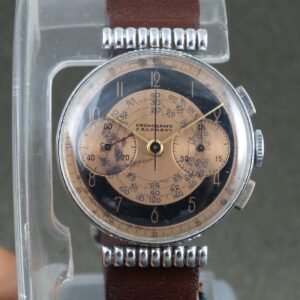OLD ART DECO CRONOMETRO ESCASSANY VENUS 175 CHRONOGRAPH ORIGINAL TWO TONE DIAL